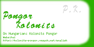 pongor kolonits business card